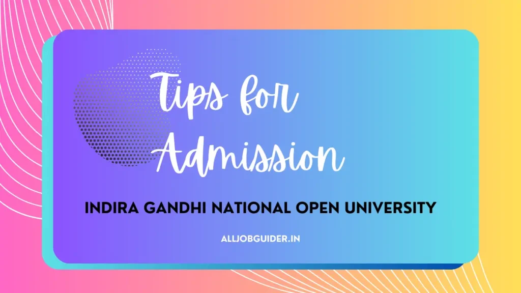 Admission Tips for IGNOU